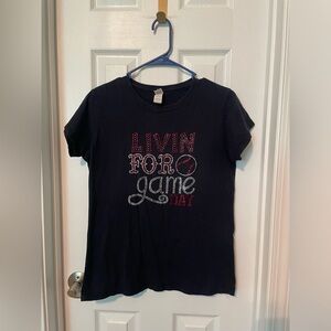 Gildan Black Graphic Tee - Livin' for Game Day (baseball or softball)